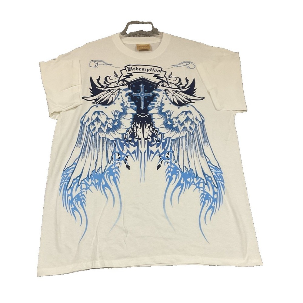 The Mountain Redemption Shirt Men's XL White Affliction‎ Style Y2K Deadstock